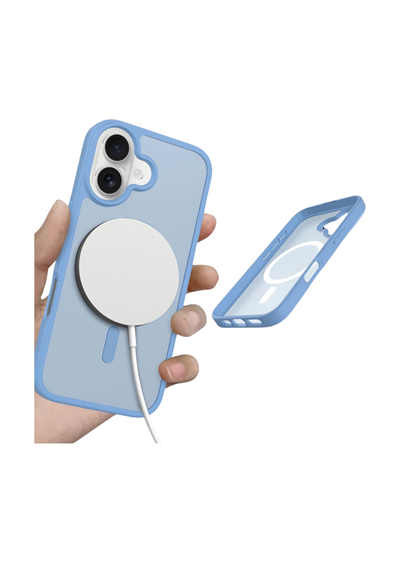 Apple iPhone 17 Jota MagSafe Uyumlu Şeffaf Telefon Kılıfı – Açık Mavi