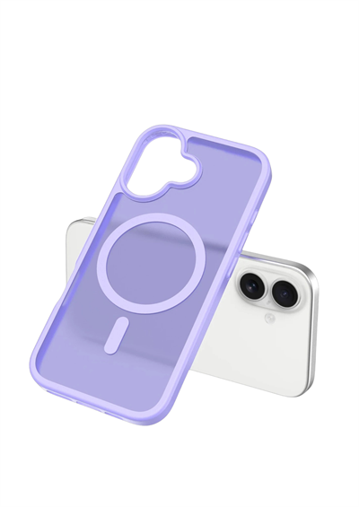 Apple iPhone 17 Jota MagSafe Uyumlu Şeffaf Telefon Kılıfı – Lila