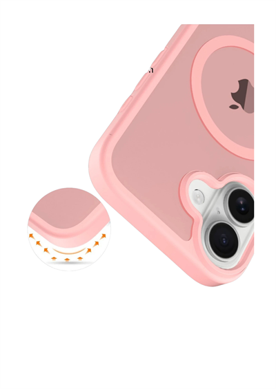 Apple iPhone 17 Jota MagSafe Uyumlu Şeffaf Telefon Kılıfı – Pudra
