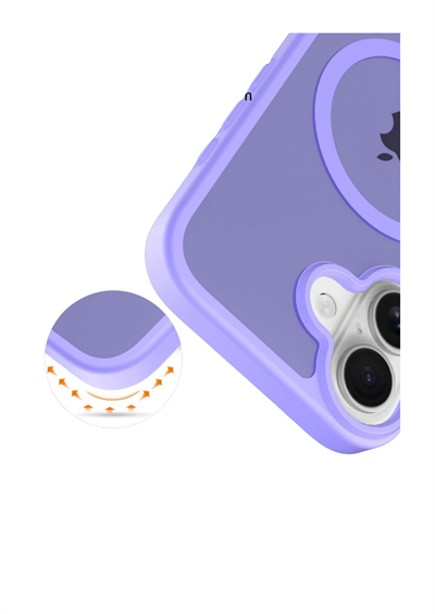 Apple iPhone 17 Jota MagSafe Uyumlu Şeffaf Telefon Kılıfı – Lila