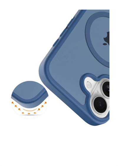Apple iPhone 17 Jota MagSafe Uyumlu Şeffaf Telefon Kılıfı – Lacivert