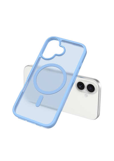 Apple iPhone 17 Jota MagSafe Uyumlu Şeffaf Telefon Kılıfı – Açık Mavi