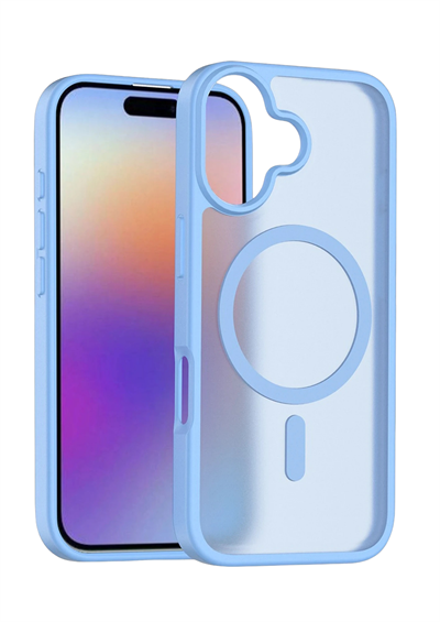 Apple iPhone 17 Jota MagSafe Uyumlu Şeffaf Telefon Kılıfı – Açık Mavi