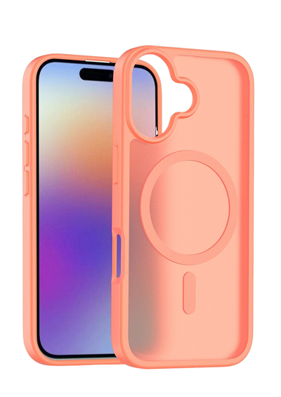 Apple iPhone 17 Jota MagSafe Uyumlu Şeffaf Telefon Kılıfı – Turuncu