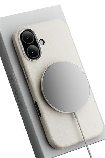 Apple iPhone 17 MagSafe Uyumlu Deri Telefon Kılıfı – Beyaz Wonder Seri