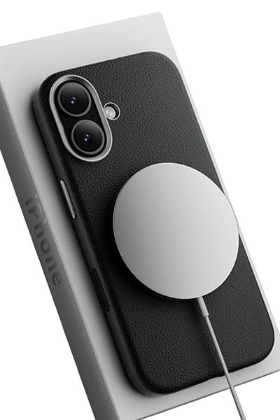 Apple iPhone 17 MagSafe Uyumlu Deri Telefon Kılıfı – Siyah Wonder Seri