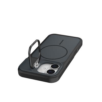 Apple iPhone 17 Pale MagSafe Manyetik Kickstand, Darbe Koruma, Şeffaf Premium Standlı Kılıf – Siyah