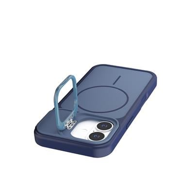 Apple iPhone 17 Pale MagSafe Manyetik Kickstand, Darbe Koruma, Şeffaf Premium Standlı Kılıf – Mavi