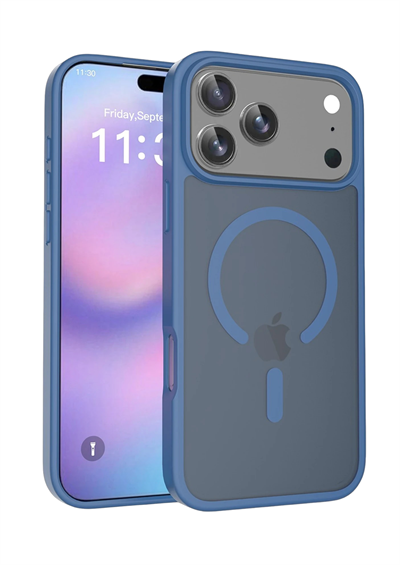 Apple iPhone 17 Pro Jota MagSafe Uyumlu Şeffaf Telefon Kılıfı – Lacivert