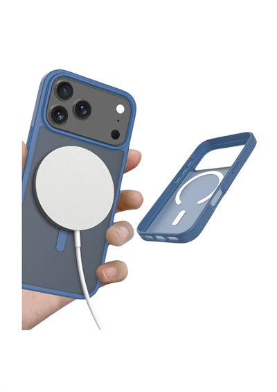Apple iPhone 17 Pro Jota MagSafe Uyumlu Şeffaf Telefon Kılıfı – Lacivert