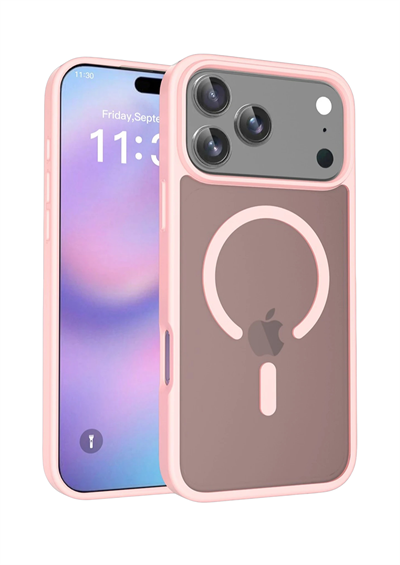 Apple iPhone 17 Pro Jota MagSafe Uyumlu Şeffaf Telefon Kılıfı – Pudra