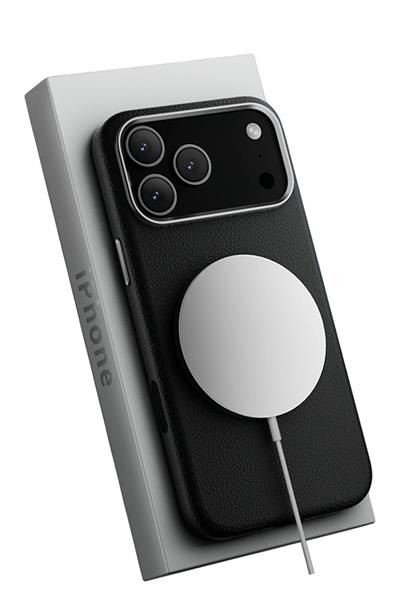 Apple iPhone 17 Pro MagSafe Uyumlu Deri Telefon Kılıfı – Siyah Wonder Seri