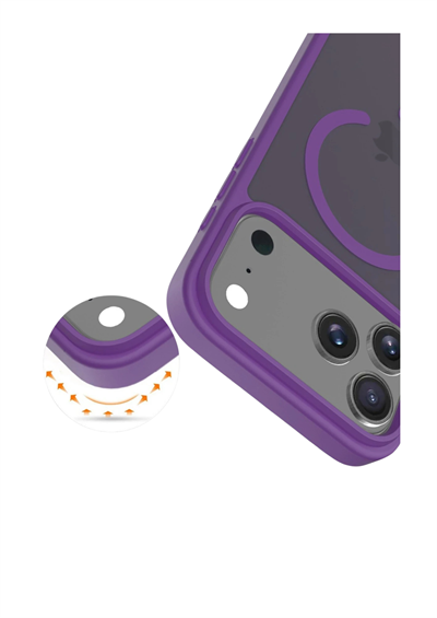 Apple iPhone 17 Pro Max Jota MagSafe Uyumlu Şeffaf Telefon Kılıfı – Derin Mor