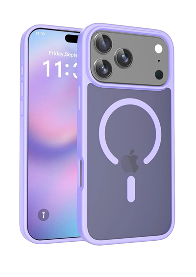 Apple iPhone 17 Pro Max Jota MagSafe Uyumlu Şeffaf Telefon Kılıfı – Lila