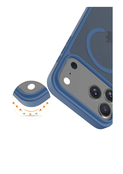 Apple iPhone 17 Pro Max Jota MagSafe Uyumlu Şeffaf Telefon Kılıfı – Lacivert