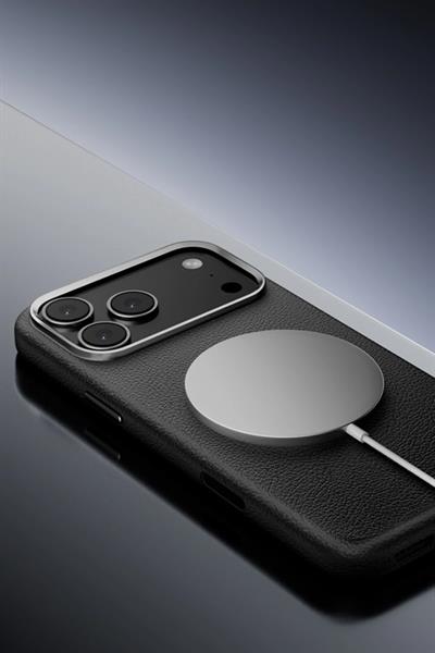 Apple iPhone 17 Pro Max MagSafe Uyumlu Deri Telefon Kılıfı – Siyah Wonder Seri