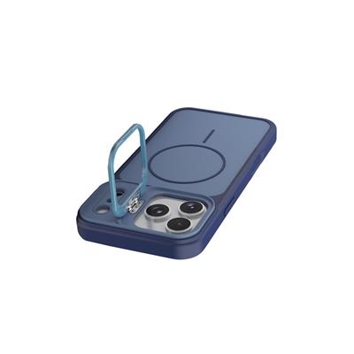 Apple iPhone 17 Pro Pale MagSafe Manyetik Kickstand, Darbe Koruma, Şeffaf Premium Standlı Kılıf – Mavi