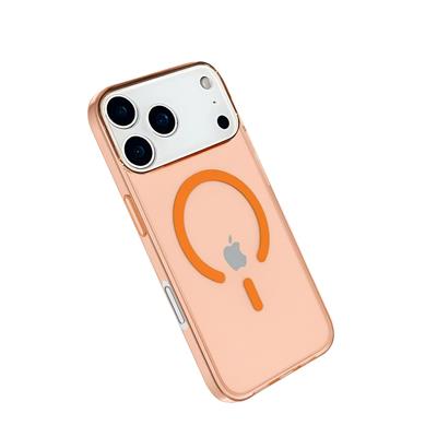 Apple iPhone 17 Pro PC Real MagSafe Darbeye Dayanıklı Crystal Kılıf –  Turuncu
