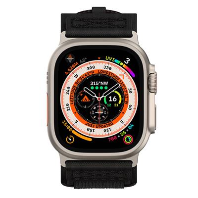 Apple Watch 42mm / 44mm / 45mm / 46mm / 49mm Tactical Loop Hasır Kordon - Siyah