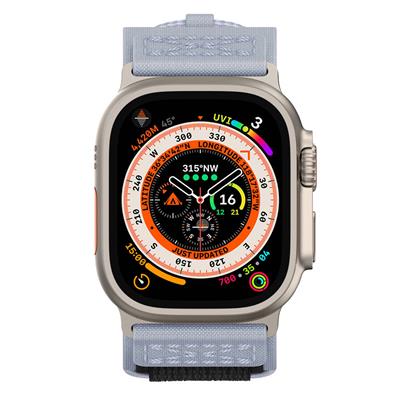 Apple Watch 42mm / 44mm / 45mm / 46mm / 49mm  Tactical Loop Hasır Kordon - Gri