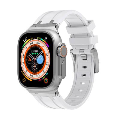 Apple Watch 42mm / 44mm / 45mm / 46mm / 49mm Silikon Kordon - Beyaz