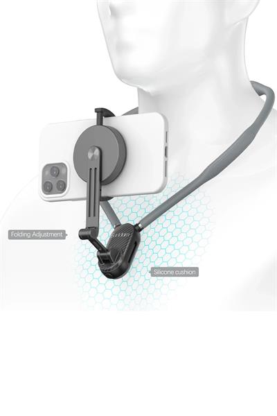 Earldom NH04 Ayarlanabilir Boyun Askılı Manyetik Telefon Tutucu - Siyah