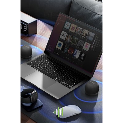 Energea MagAudio Go 3W Bluetooth 5.4 Kablosuz Hoparlör MagSafe Uyumlu Mini Taşınabilir Hoparlör – Siyah