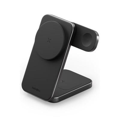 Energea MagTrio Plus 3in1 Manyetik Kablosuz Şarj Standı 15W Katlanabilir (iPhone, Apple Watch, AirPods) – Koyu Gri