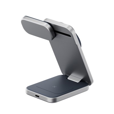 Energea MagTrio Plus 3in1 Manyetik Kablosuz Şarj Standı 15W Katlanabilir (iPhone, Apple Watch, AirPods) – Lacivert