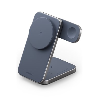 Energea MagTrio Plus 3in1 Manyetik Kablosuz Şarj Standı 15W Katlanabilir (iPhone, Apple Watch, AirPods) – Lacivert