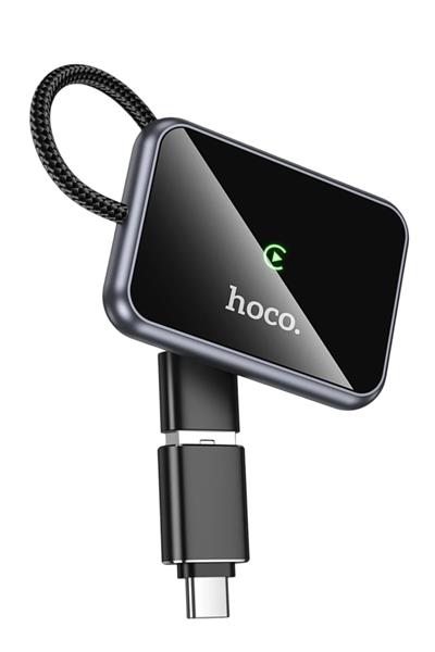 Hoco. HU1 Way 2in1 Type-C to USB Dönüştürücülü Kablosuz CarPlay Adaptör - Siyah