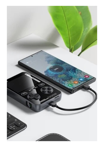 Hoco. Q47 Shine 10.000 mAh Powerbank – PD 20W Hızlı Şarj, Dahili Retro Oyun Konsolu, Siyah