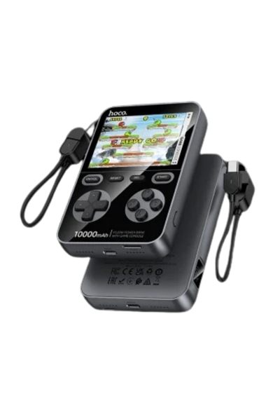 Hoco. Q47 Shine 10.000 mAh Powerbank – PD 20W Hızlı Şarj, Dahili Retro Oyun Konsolu, Siyah