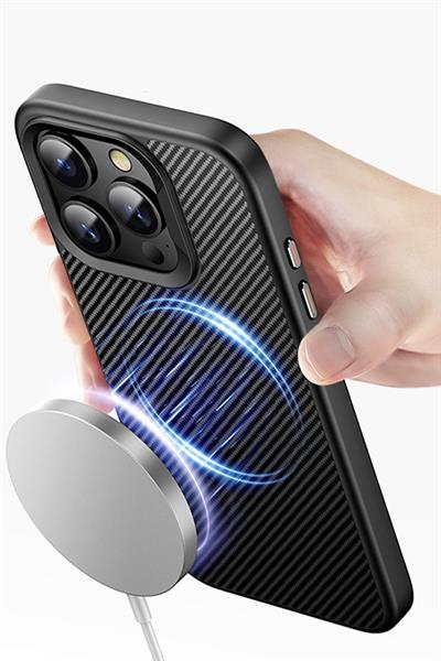 Joko Apple iPhone 14 Pro Max Dart Karbon Magsafe Kapak - Siyah