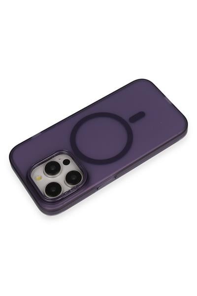 Joko Apple iPhone 14 Pro Max Frost Standlı Magsafe Kapak - Derin Mor