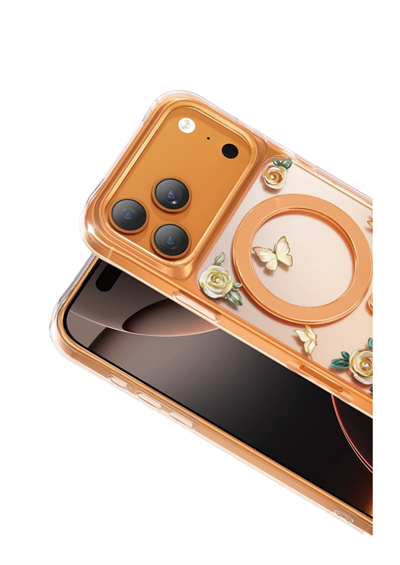 Keephone Apple iPhone 17 Pro Max Roseland Darbe Korumalı MagSafe Kılıf – Turuncu
