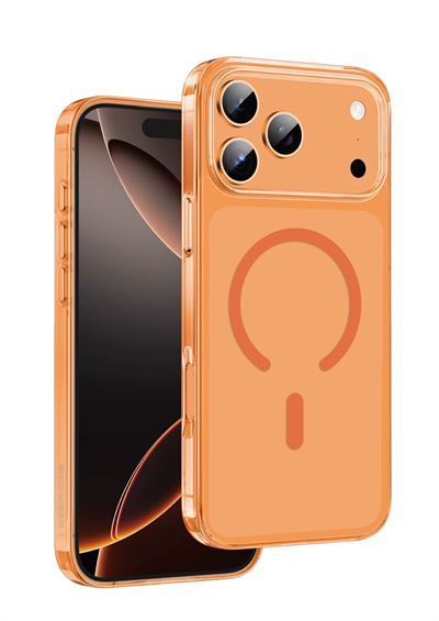 Keephone iPhone 17 Pro Glaze MagSafe Uyumlu Darbeye Dayanıklı Kılıf – Turuncu