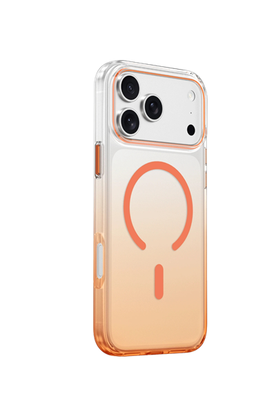 Keephone iPhone 17 Pro MagSafe Uyumlu Aurora Pro Şeffaf Telefon Kılıfı – Turuncu