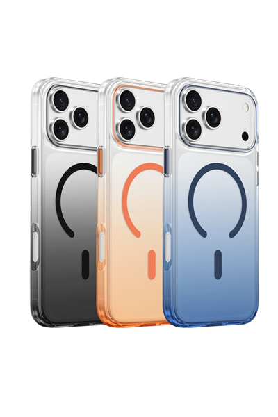 Keephone iPhone 17 Pro MagSafe Uyumlu Aurora Pro Şeffaf Telefon Kılıfı – Turuncu