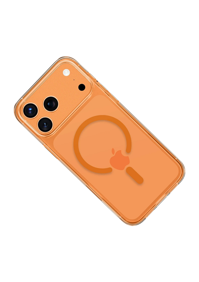 Keephone iPhone 17 Pro Max Glaze MagSafe Uyumlu Darbeye Dayanıklı Kılıf – Turuncu