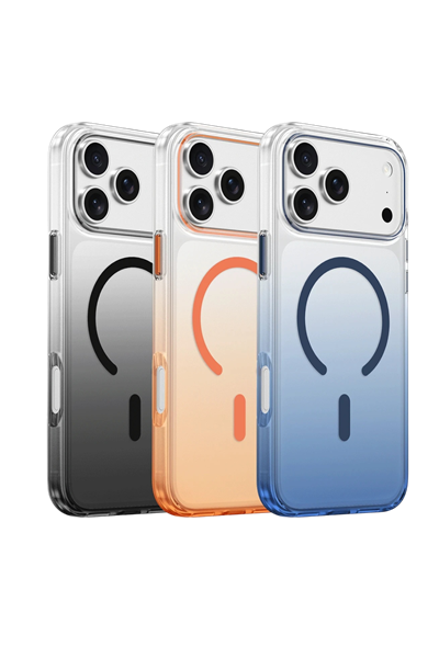 Keephone iPhone 17 Pro Max MagSafe Uyumlu Aurora Pro Şeffaf Telefon Kılıfı – Turuncu