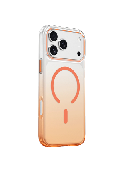 Keephone iPhone 17 Pro Max MagSafe Uyumlu Aurora Pro Şeffaf Telefon Kılıfı – Turuncu