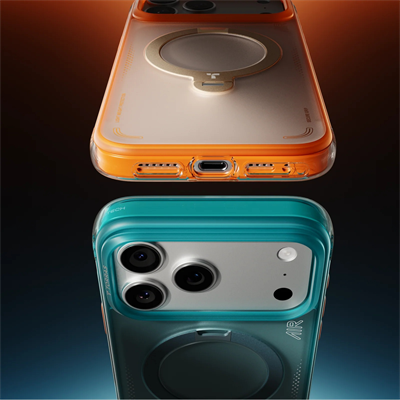 Torras iPhone 17 Pro Max Ostand Spin Air MagSafe Standlı Koruma Kılıf – Yeşil-Mavi
