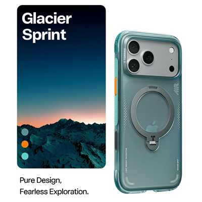 Torras iPhone 17 Pro Ostand Spin Air MagSafe Standlı Koruma Kılıf – Yeşil-Mavi