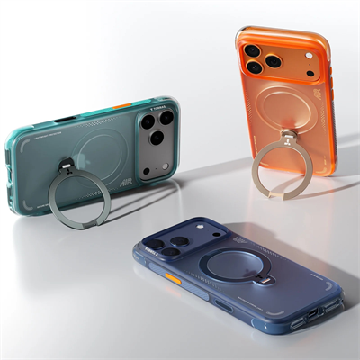 Torras iPhone 17 Pro Ostand Spin Air MagSafe Standlı Koruma Kılıf – Turuncu