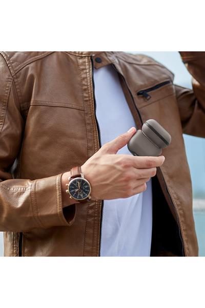 Uniq Apple Airpods 4 (4.nesil) Lyden DS Deri Kılıf - Titan Gri