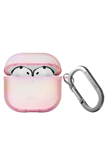 Uniq AirPods 4 (4. Nesil) Iridescia Hang Holografik Askılı Koruma Kılıf – Pembe