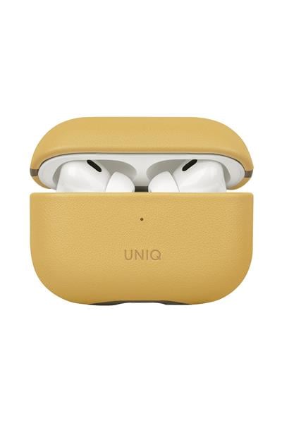 Uniq Apple Airpods Pro 2 (2.nesil) Lyden DS Deri Kılıf - Sarı