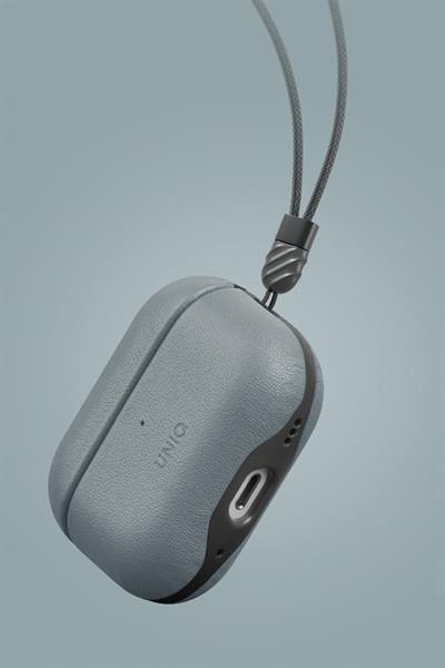 Uniq Apple Airpods Pro 2 (2.nesil) Lyden DS Deri Kılıf - Mavi