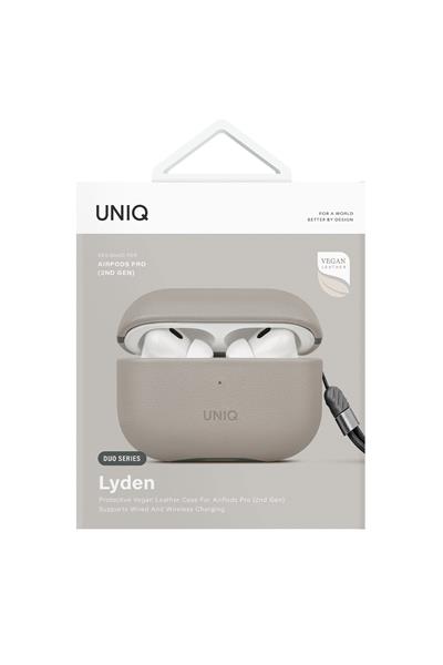 Uniq Apple Airpods Pro 2 (2.nesil) Lyden DS Deri Kılıf - Bej